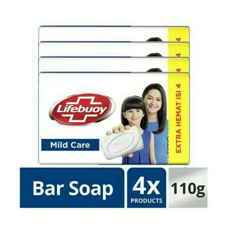 Lifebuoy Sabun Batang mild care 110g isi 4