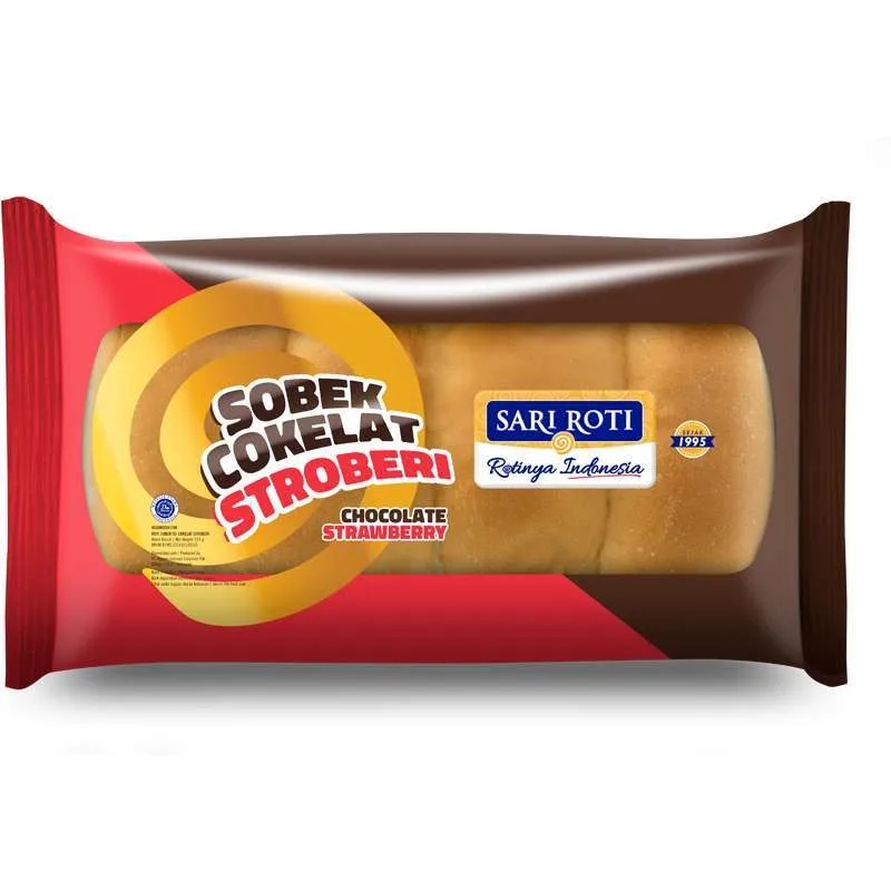 Roti Sobek Cokelat Stroberi